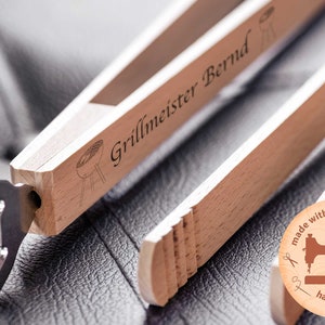 Personalized barbecue tongs with bottle opener