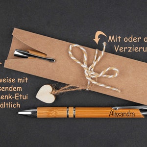 Personalisierter Kugelschreiber aus Holz mit Namen graviert
