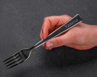 Premium fork with personalized laser engraving
