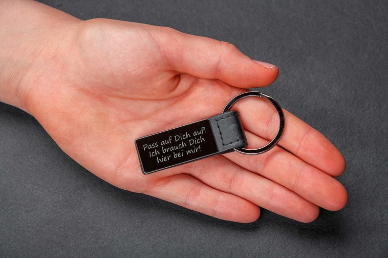 Black chrome plated keychain with engraving image 5