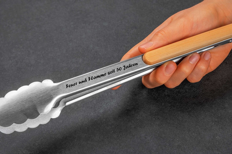 Personalized stainless steel grill tongs image 5