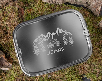 Stainless steel lunch box personalized with name