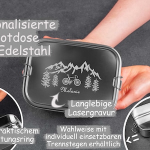 Edelstahl Brotdose personalisiert mit Namen Bild 2