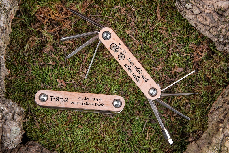 Personalized bicycle multitool with name Trekkingfahrrad