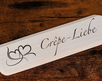 Crêpe Set aus Holz mit Namen