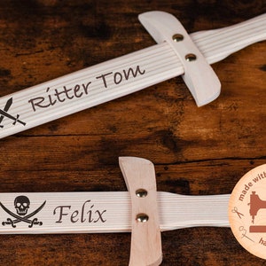 Personalized wooden sword for little knights and pirates