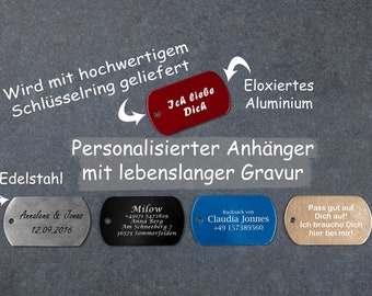 Schlüsselanhänger personalisiert mit individueller Gravur