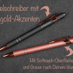 Personalized metal ballpoint pen in rose gold image 1