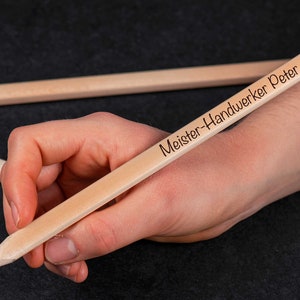 Personalized carpenter's pencil made of wood with your desired engraving
