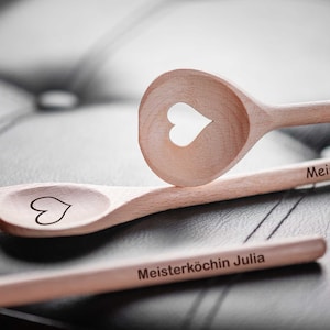 Personalized wooden spoon with heart