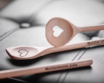 Personalized wooden spoon with heart