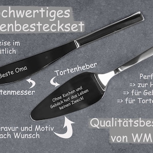 WMF Tortenheber und Tortenmesser im Set personalisiert mit Gravur Bild 2