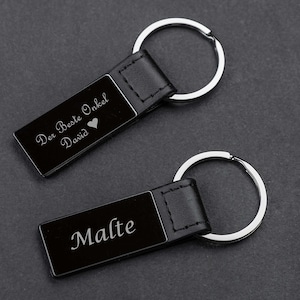 Black chrome plated keychain with engraving image 1