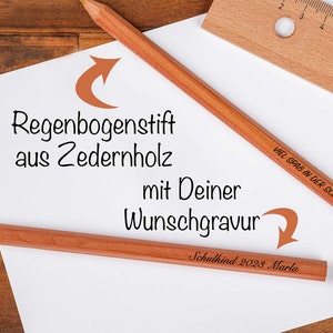 Regenbogenstifte mit Namen personalisiert • Einschulungsgeschenk • Einschulung Schulanfang Geschenk • Schulkind 2024