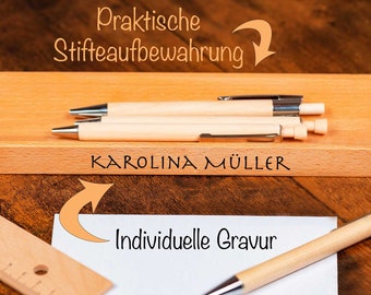 Stiftehalter mit einer personalisierten Gravur