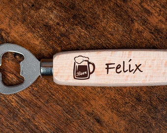 Personalized stainless steel bottle opener
