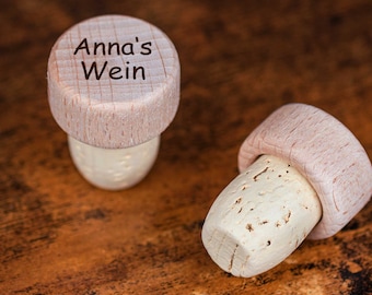 Wooden cork personalized with name