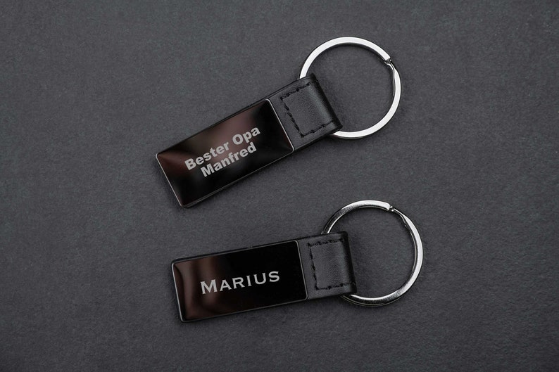 Black chrome plated keychain with engraving image 4