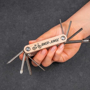 Personalized bicycle multitool with name Cityfahrrad