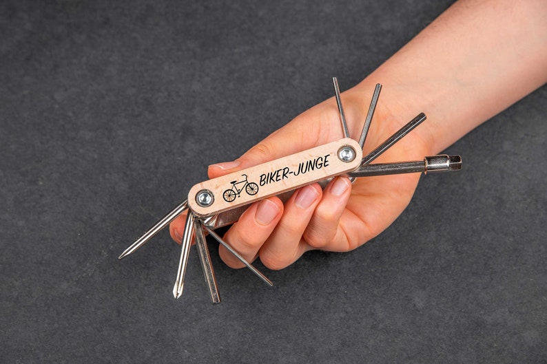 Personalized bicycle multitool with name Cityfahrrad