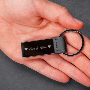 Black chrome plated keychain with engraving image 3