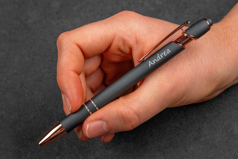 Personalized metal ballpoint pen in rose gold image 7