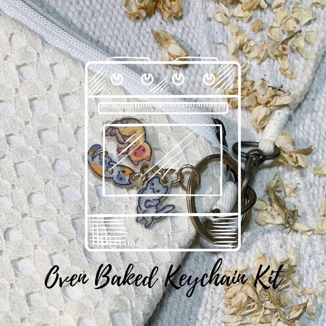 Oven Baked/heat Shrink Keychain Kit Etsy