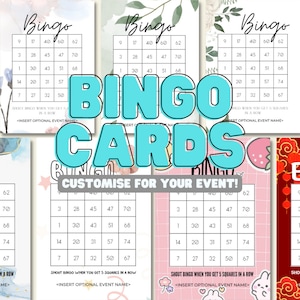 Cartes de bingo (peuvent être personnalisées pour vos événements !)