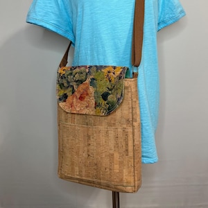 Handmade Cork Crossbody Messenger Bag