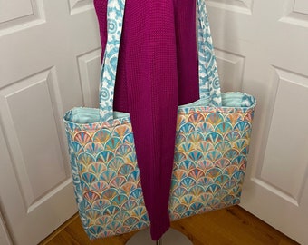 Handmade Oversized Tote / Laptop Bag / Beach Bag ft. Art Deco Pattern