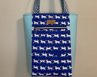 Handmade Feline Fine Canvas Cat Tote Bag