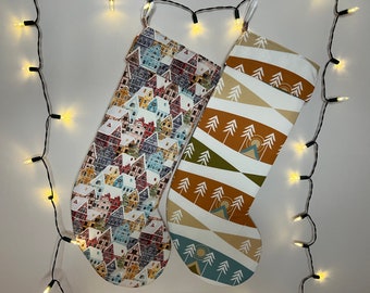 Handmade Snowy Alpine 2-Sided Stocking Set (2)