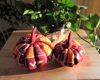 Fabric Pumpkins Set/VA Tech/Handmade/Home Decor