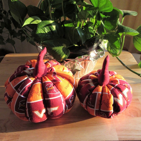 Fabric Pumpkins Set/VA Tech/Handmade/Home Decor