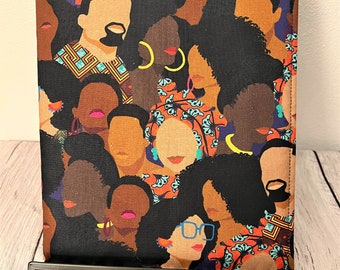 Fabric Notebook Covers, African American Print, Reusable, Fabric Journals