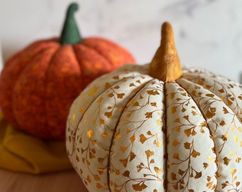 Giant Fabric Pumpkins, Fall Decor, Orange or Cream