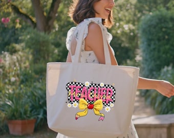 Custom Teacher Tote Bag, Teacher Appreciation Bag
