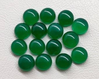 Cabujón de calcedonia verde / Gema pulida para joyería