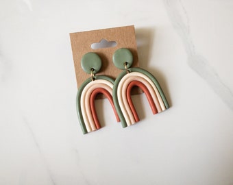 Polymer Clay Rainbow Earrings