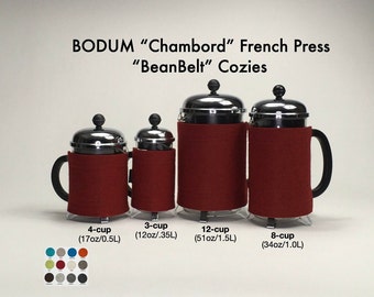 French Press "BeanBelt" Coffee Cozy - Various Sizes and Colours