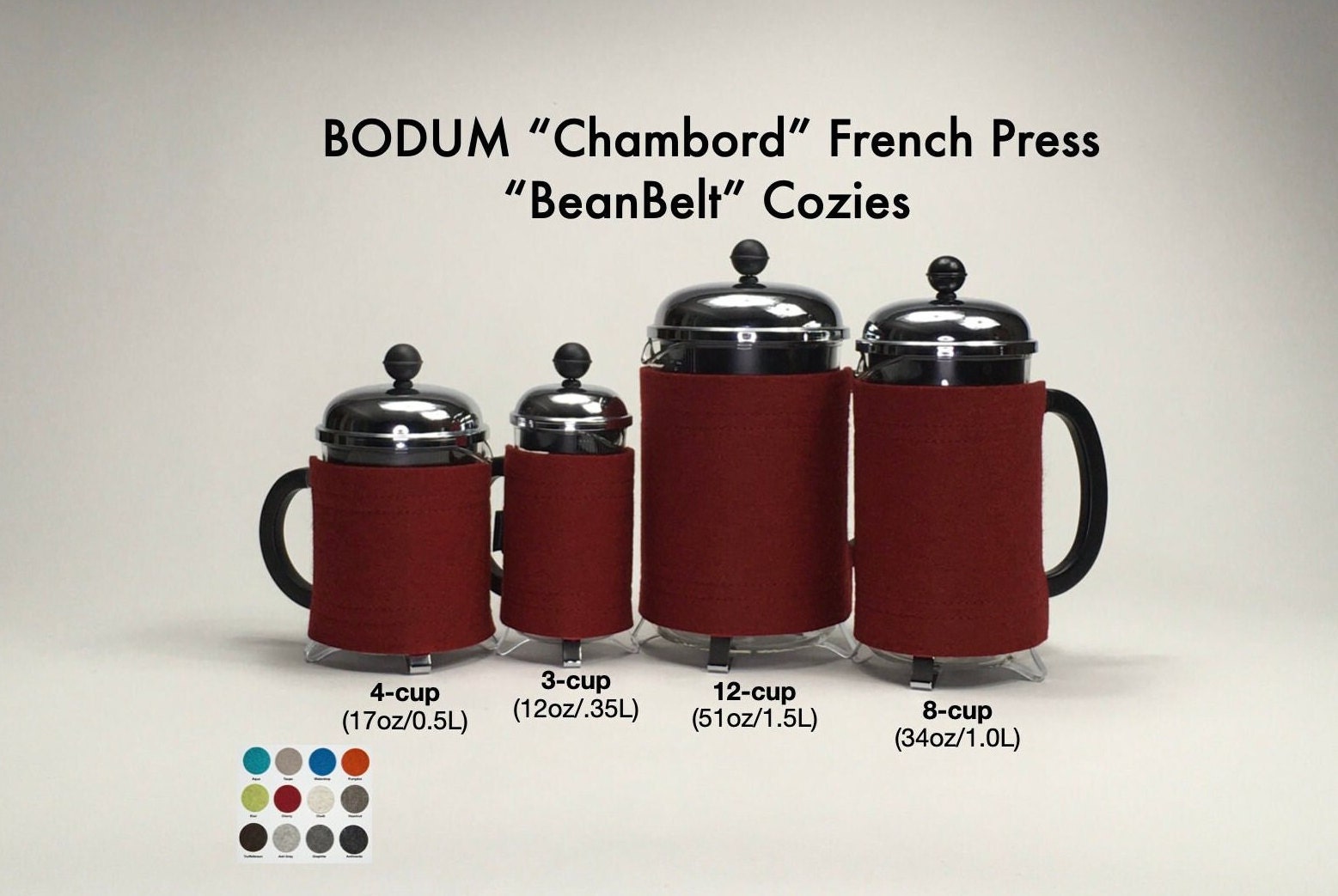 Bodum Chambord French Press  3-Cup, 12-Ounce, Matte Chrome