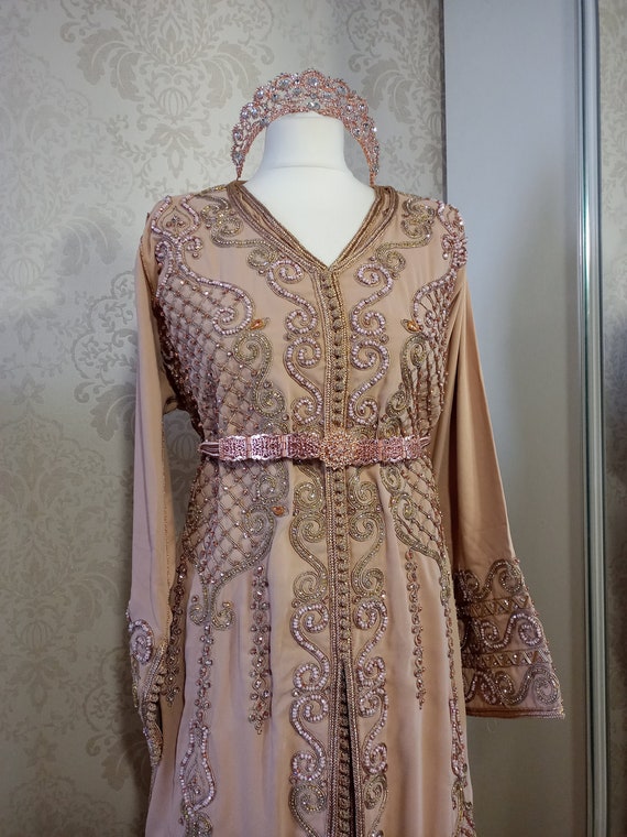 Caftan Nude Kaftan Wedding Dress Caftan Chic Oriental Etsy