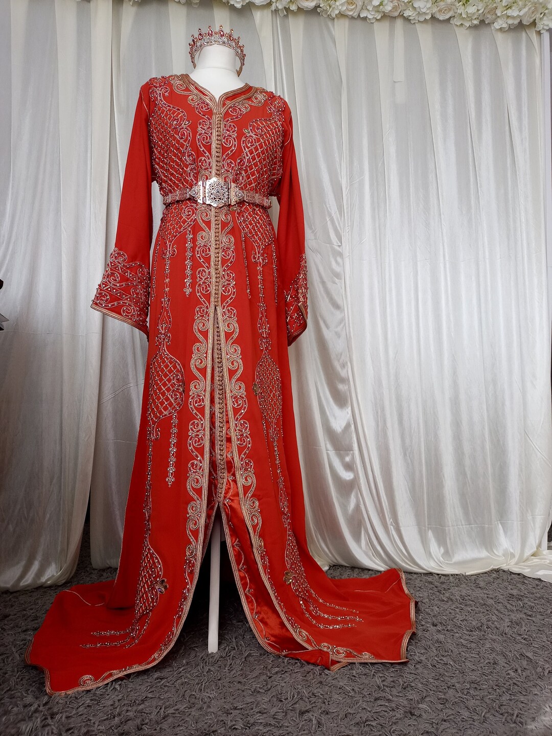 Caftan Kaftan Embroidered Kaftan Royal / Orange / Morocco Kaftan