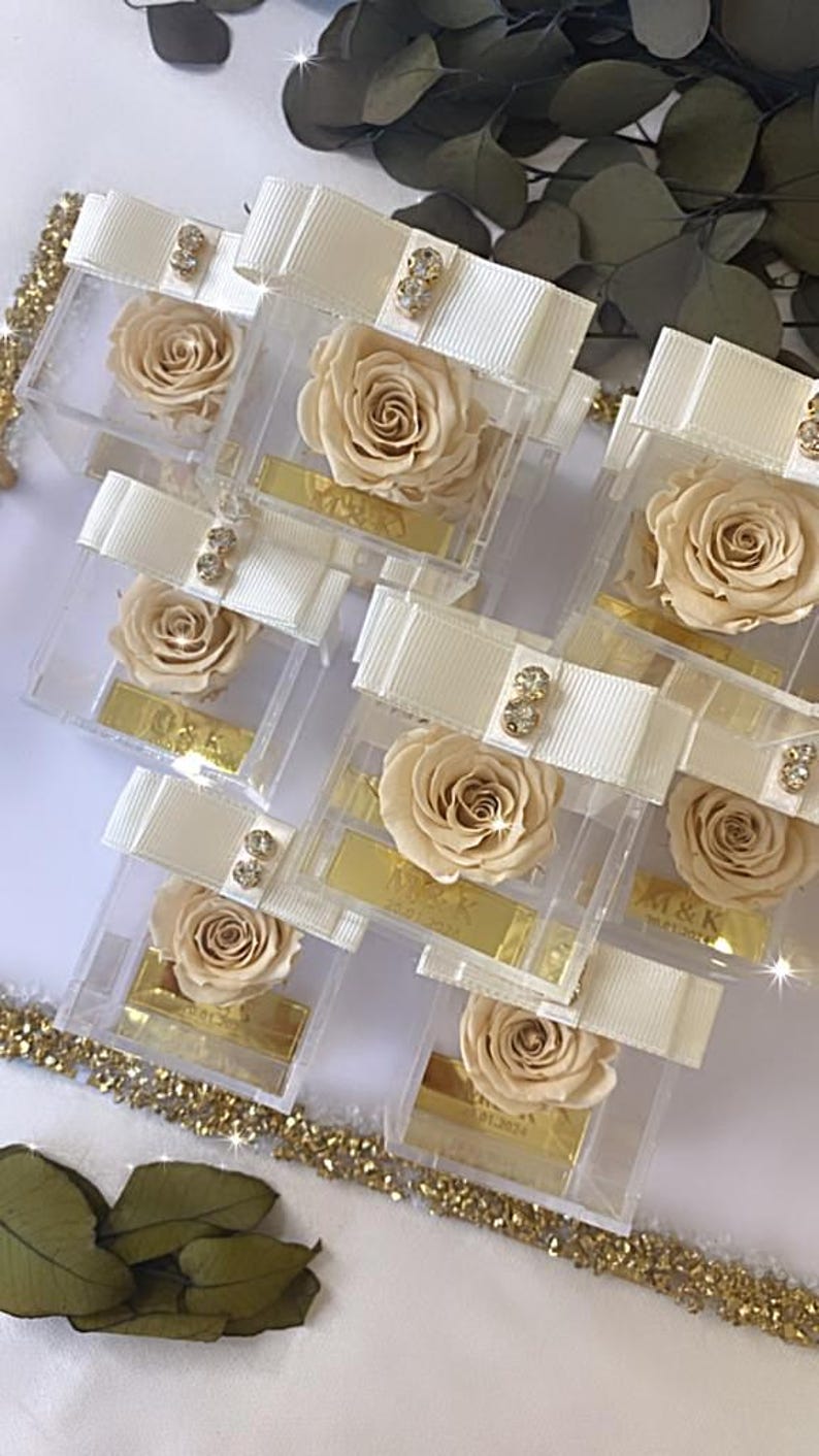 Permanent Roses Box Custom Preserved Rose Favors: Permanent Roses , Luxury Wedding Favors ...