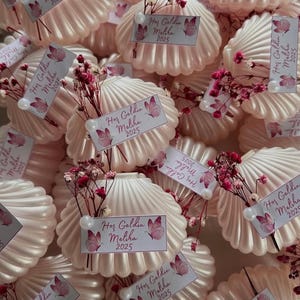 Personalized Rose Wedding Candle Favor: Handmade Bridal Party Gift