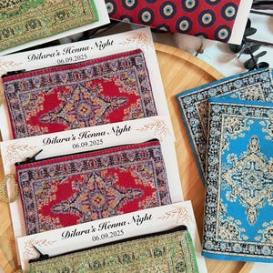 Henna party gift wallet, turkish wedding candies,fall bridesmaid party favors for guests, ottoman print wallet, henna gift in card