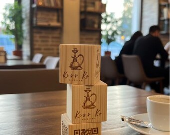 Custom Wooden QR code Sign, QR code menu sign, Wood logo sign,Custom Logo Sign, Wooden Sign, QR code menu,  Cafe Table Sign,
