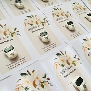 Customizable Dhikr Matic Gift:Islamic Wedding Favor,umrah-hajj gift,baby mavlid gift,Custom Islamic Wedding Gift | Bride & Groom Names+Date