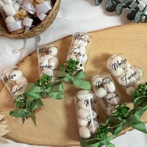 Wedding Favors for Guests,Tube Dragee and heart magnet Almond Candy in a Tube Favors,Dragee Gifts,Personalized Wedding Dragees