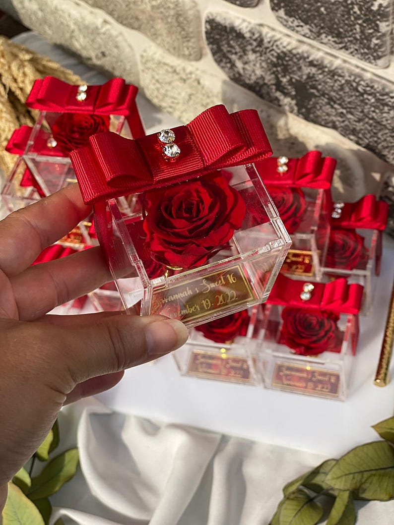 Permanent Roses Box Custom Preserved Rose Favors: Permanent Roses , Luxury Wedding Favors ...